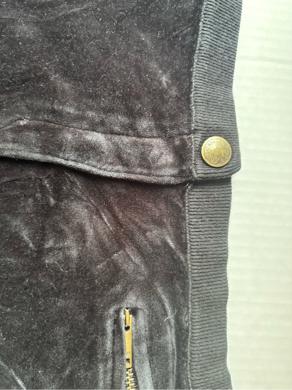 Vintage Sonia rykiel Paris velour velvet button black maxi skirt made in France - Picture 5 of 9